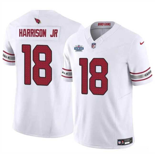 Men & Women & Youth Arizona Cardinals #18 Marvin Harrison Jr White 2024 With Draft Patch F.U.S.E. Vapor Untouchable Limited Stitched Jersey->arizona cardinals->NFL Jersey